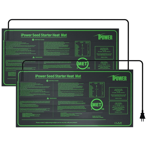Alfombrilla térmica Seedling iPower, duradera, 10 x 20 cm, paquete de 2 unidades, impermeable