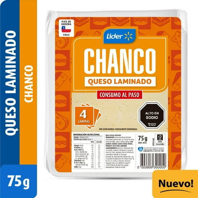 Queso Chanco Laminado 75 G Lider