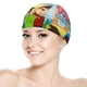 thumbnail image 5 of Fondo de Omar y Hana Gorro de Natación de Licra, Gorro de Baño de Tela Cómoda, Gorro Elástico Antideslizante para Hombres, Mujeres y Niños, 5 of 6