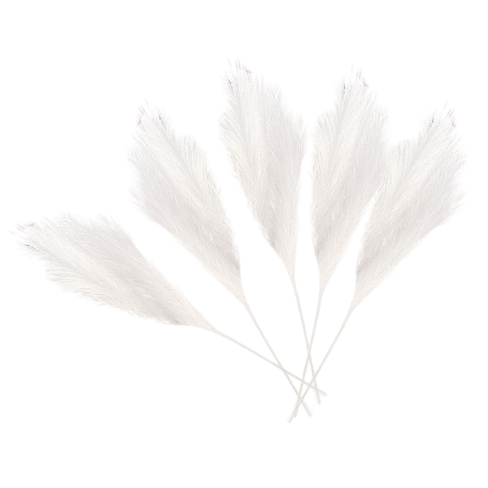 Magideal - Decoración De Ramas De Hierba Artificial , 5 Tallos, 27 Pulgadas, Simulación De Flores Secas, Decoración De Habitación, Ramo Para Jarrón, Boda, D , Blanco