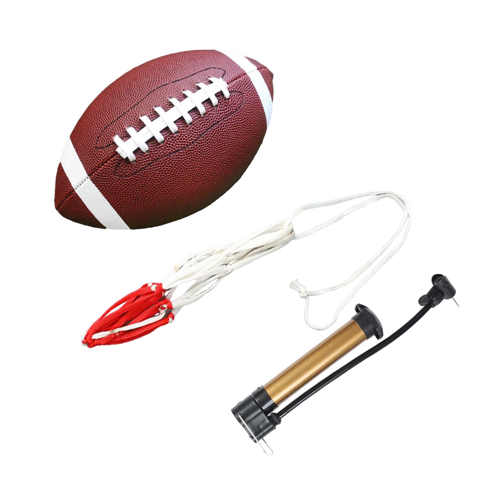 Magideal - Balón De Fútbol Americano Con Bomba De Inflado, Equipo Deportivo Portátil, Balón De Competición De Fútbol De Entrenamiento Suave Para Entrenamiento De 24 Cm A 25 Cm