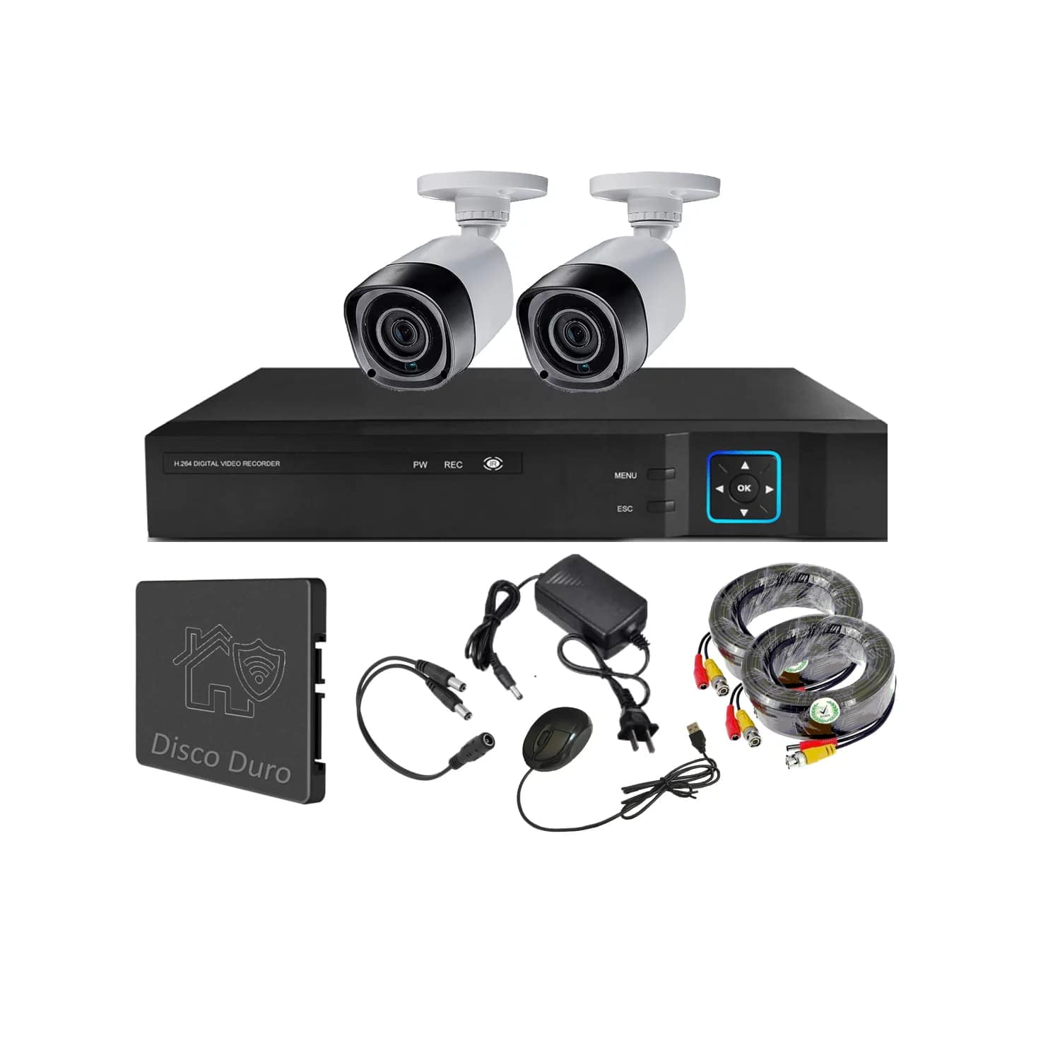 Vipa - Kit 2 Cámaras Seguridad Exterior Hd Con Disco Duro E22ldd