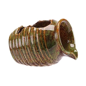 Magideal - Olla De Arcilla Con Agua Circulante, Jarrón Hidropónico, Cerámica, Decoración De Cascada, Fuente De Agua, Tarro Para Fuente De Agua De Escritorio Al A Verde