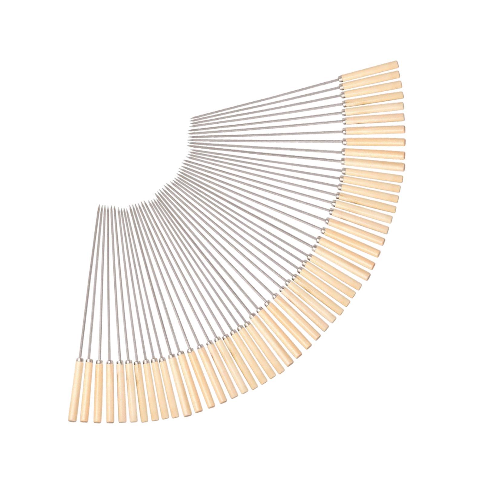 Ioensy - 50 Brochetas Para Barbacoa Para Asar A La Parrilla, Para Verduras, Carnes Y Pollo.