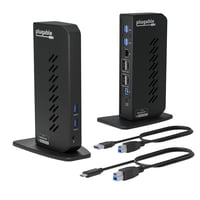 Plugable - Estación De Acoplamiento Usb 3.0/Usb-C Con Doble Pantalla 4K Para Win/Mac