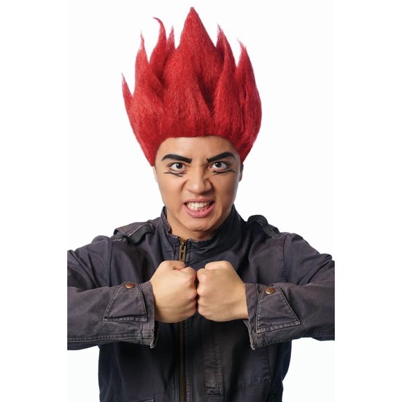 Peluca Costume Culture Anime Red Riot, 100% fibra sintética