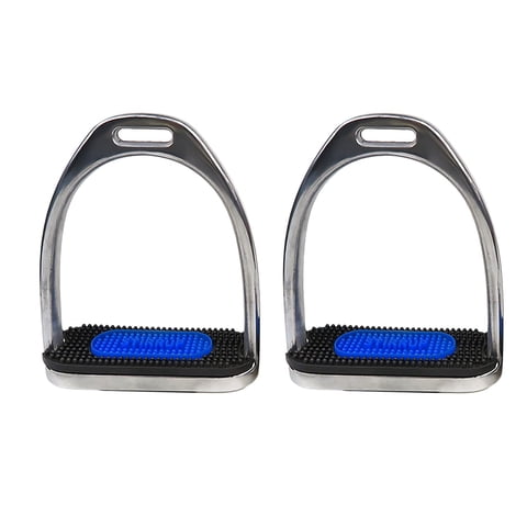 Ioensy - 2X Estribos Para Montar A Caballo Suministros Estribo Para Montar A Caballo De Alta Resistencia Al Aire Libre Azul