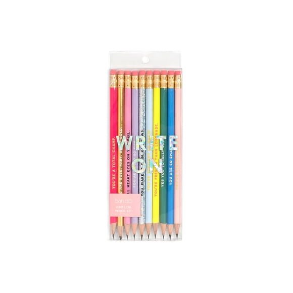 Set de lápices de grafito ban.do Write On para mujer, 10 con goma de borrar