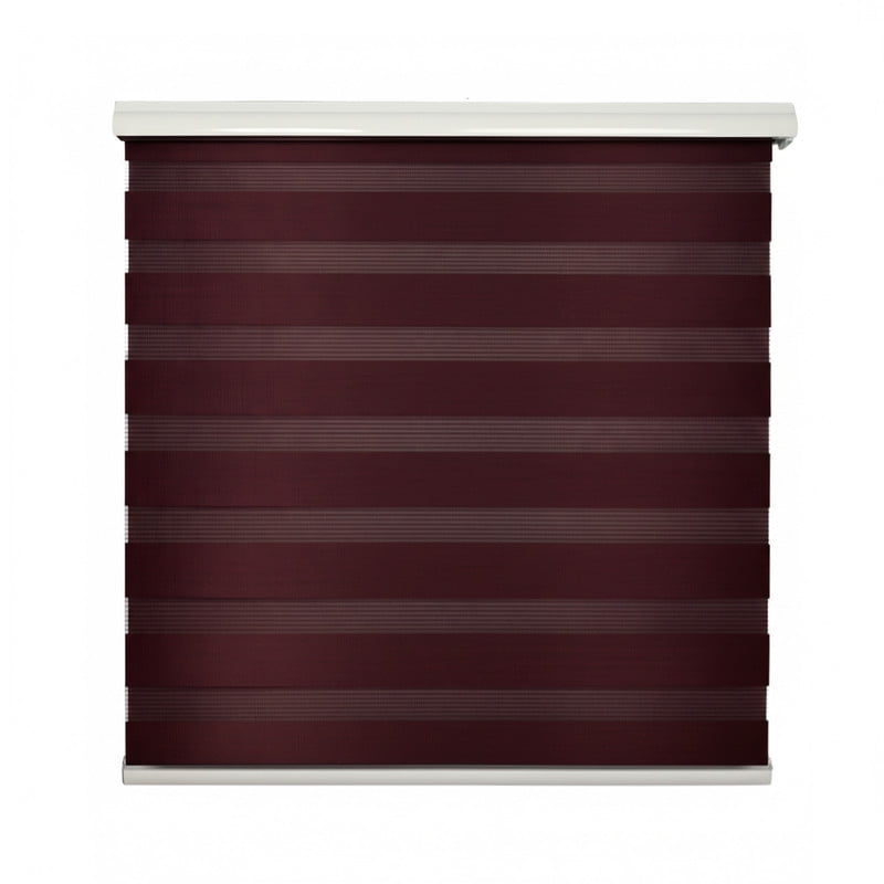Cortina Roller Duo Zebra Día Y Noche 150 X 200 Cm Vino Jaspeado Guiza