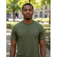 Creaprint - Polera Algodon Mc Unisex Verde Militar Talla Xl