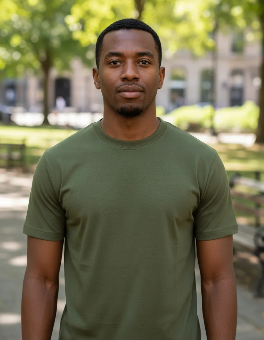 Creaprint - Polera Algodon Mc Unisex Verde Militar Talla Xl