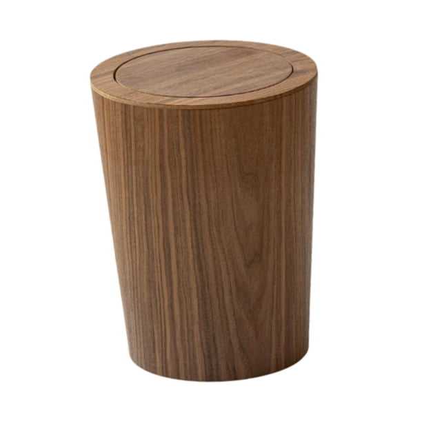 Cubo De Basura De Madera, Cubo De Basura Moderno, Cubo De Basura Para El Hogar, Cocina, Baño, Color Nogal