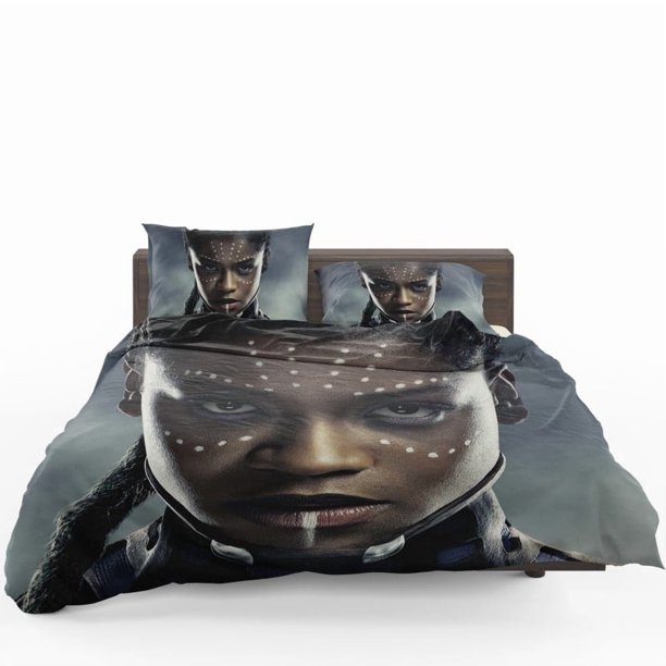 Black Panther Letitia Wright Shuri Quilt Duvet Cover Set Bedclothes Bedspread3-Piece Bedding Set