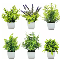 Genérico - Plantas Artificiales 6 Pzs Macetas Bonsai