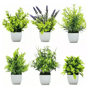 Genérico - Plantas Artificiales 6 Pzs Macetas Bonsai