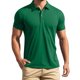thumbnail image 1 of INSPIRE CHIC Camisas Polo de Hombre de Manga Corta Ligera Ajuste Regular Casual de Negocios Trabajo Sólido Camisa de Golf 2XL Verde Oscuro, 1 of 5