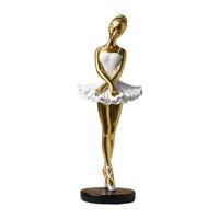 Bothyi - Figura De Resina Para Niña, Escultura De Bailarina De Ballet, Estatuas De Bailarina De Oficina, Figuritas De Estilo C Aureate