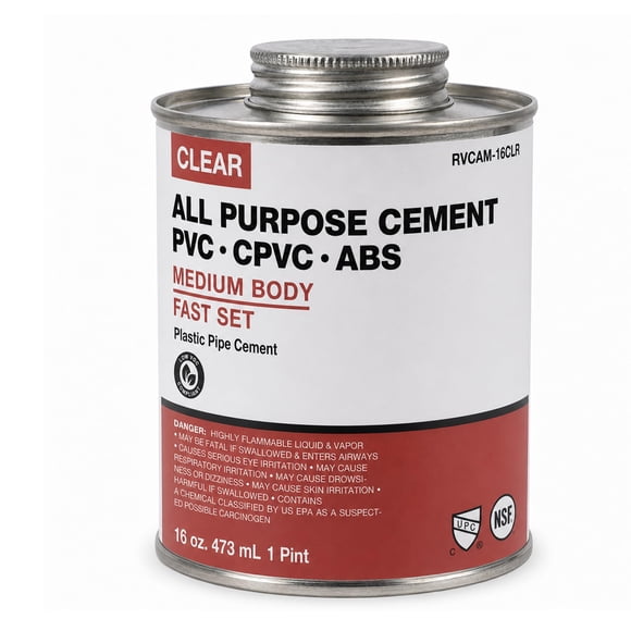 Pegamento solvente transparente de secado rápido para PVC SUPPLYGIANT, 473 ml