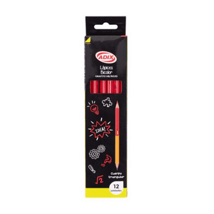 Adix Lápiz Duo 2B 170Mm Mina Roja - Set 12 Unidades