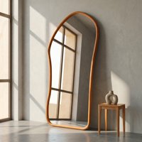 Santú Home & Deco - Espejo Irregular Cuerpo Entero Madera Color Roble 200X100Cm