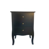 Castellaro - Velador Dormitorio Imperia 3 Cajones Negro