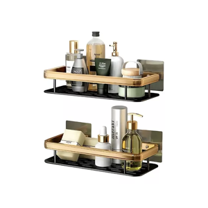 Genérico - Set X2 Organizador De Ducha Jabonera Repisa Adhesiva Baño