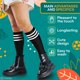 thumbnail image 4 of Calcetines de fútbol para niños, calcetines de fútbol para niños, calcetines deportivos blancos y negros hasta la rodilla para niños y niñas, ideales para correr, 6 pares de calcetines de fútbol para, 4 of 7