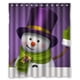 thumbnail image 1 of Cortina de ducha navideña con diseño de muñeco de nieve y sombrero morado, con ganchos, tamaño 60 x 72 pulgadas, 1 of 3