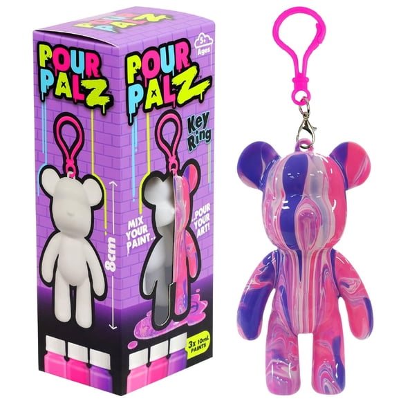 Kit DIY Mini Osito Llavero de Pintura Por Goteo Pour Palz - Morado