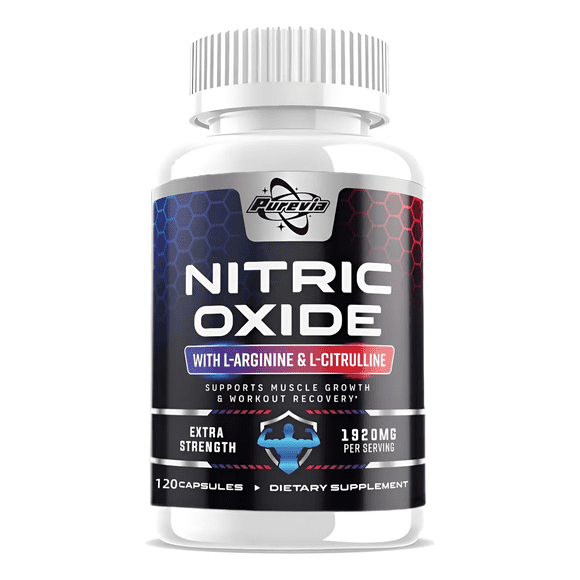 Suplemento Nitrix Aumento Oxido NItrico Arginina Citrulina Purevia 1920mg 120 caps