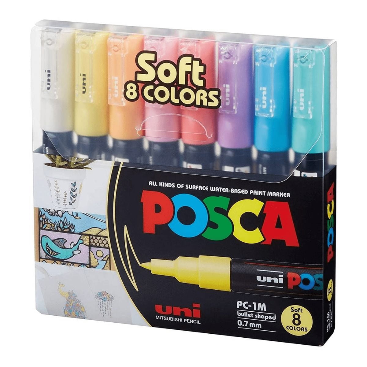 Marcadores Posca 1m Set 8 Colores Pastel