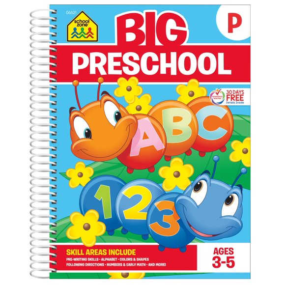 Libro de trabajo School Zone Big Preschool, 320 páginas, de 3 a 5 años