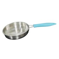 Magideal - Sartenes Sartén Wok Con Tapa Olla De Leche, Utensilios De Cocina De Acero Inoxidable Multiusos, Sartén Antiadherente Wok Para El Hogar Restaurante Fie Sartén Azul