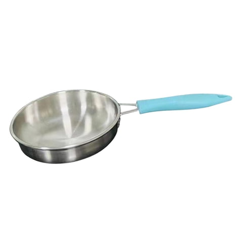 Magideal - Sartenes Sartén Wok Con Tapa Olla De Leche, Utensilios De Cocina De Acero Inoxidable Multiusos, Sartén Antiadherente Wok Para El Hogar Restaurante Fie Sartén Azul