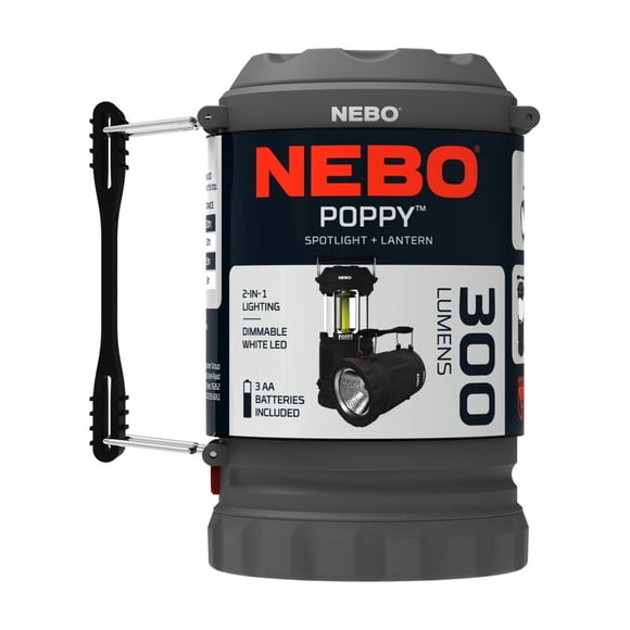 Linterna NEBO Poppy 300 lm Gris 2 en 1 LED Camping