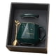 thumbnail image 2 of Taza De Cerámica Taza De Taza De Leche De Té Esmerilado Suave Con Cuchara Y Tapa Para Ni?os Verde, 2 of 5
