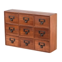 Magideal - Pequeña Sala De Almacenamiento De Escritorio, Con 9 Cajones Exterior Exterior Exterior Retro Multinivel Caja De Almacenamiento De Hierbas Portátil Organizador De Cajones Est Marrón