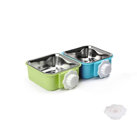 Cuenco Para Perros Crate Extraíble De Acero Inoxidable Azul+verde