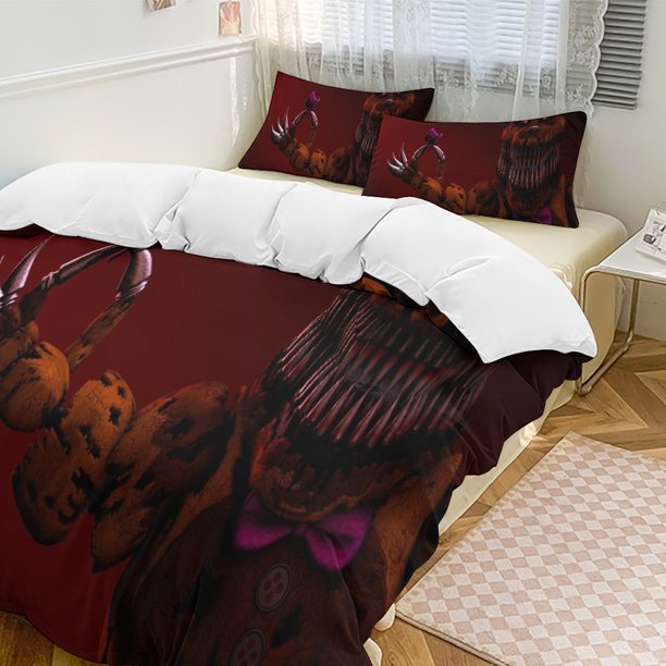 Five Nightat Freddy Quilt Set Thicken Soft 3 Pieces Bedding Set All Season Duvet Cove with 2 Pillowcases for Adult Women Girls Teens Home Room Decor