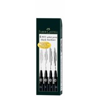 Faber Castell - Marcador Pitt Artist Pen Negro Faber-Castell X4 Uds.