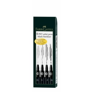 Faber Castell - Marcador Pitt Artist Pen Negro Faber-Castell X4 Uds.