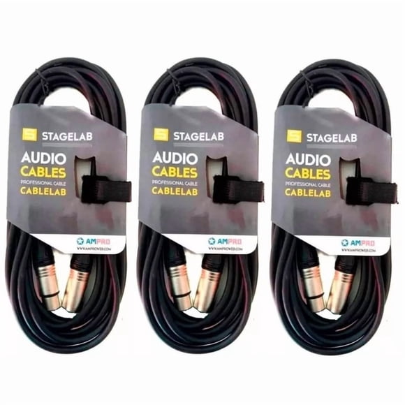 3 cables XLR de microfono de 3 mt Stage Lab XMX F3