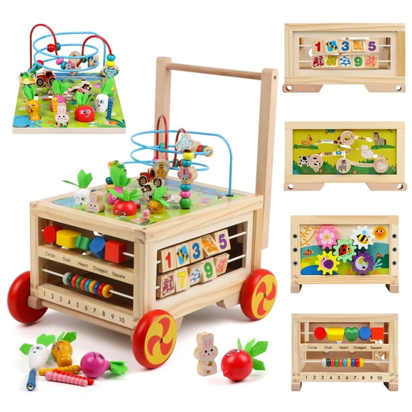 Juguete Montessori de madera 7 en 1 Activity Cube FOPNETS de 1 año o más