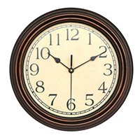 Magideal - Relojes Colgantes De 30Cm, Grandes Números Arábigos, Reloj De Pared Redondo Decorativo Silencioso Sin Tictac Para Hotel, Baño, Oficina, Decoraciones, Bronce Antiguo
