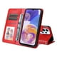 thumbnail image 2 of Funda tipo cartera FOXDOCK para Samsung Galaxy A23 4G/5G , diseño girasol en relieve, cuero PU, cierre magnético, soporte y tarjetero, 2 of 5