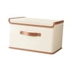 thumbnail image 1 of Contenedor De Almacenamiento Con Tapa, Organizador De Almacenamiento Plegable Para Edredones, Almohadas, Gabinete, Color Beige, 37x27x26cm, 1 of 5