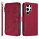 thumbnail image 2 of Funda Cartera Mariposa para [Samsung Galaxy S25 Ultra] con Soporte y Cremallera Rojo, 2 of 6