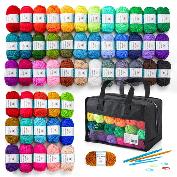 Ovejas De Hilo Acrílico 52 Colores 1820 Yardas Con Ganchos