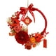 thumbnail image 1 of Corona de año Nuevo Chino, corona de flores artificiales, puerta delantera, decoración del hogar, corona del año Lunar 2024 para bodas en interiores y, 1 of 5
