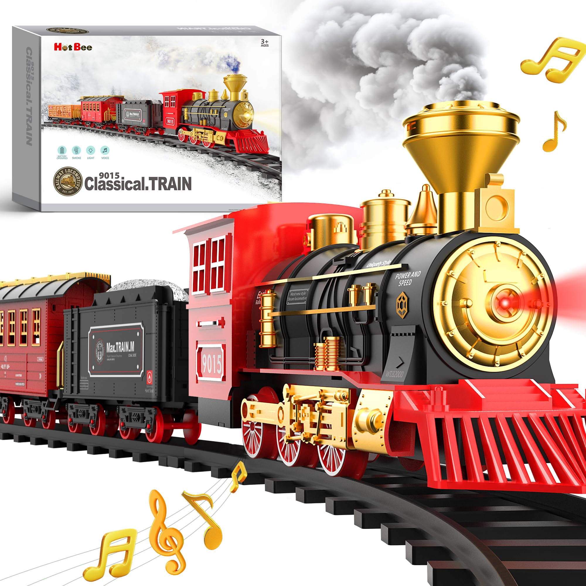 Árbol De Navidad Train Set Hot Bee Con Humo, Luces Y Sonido